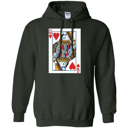 Valentines Day T-shirt Queen Of Hearts Cards Couple Forest Green