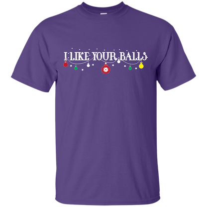 Christmas T-shirt I Like Your Balls Purple