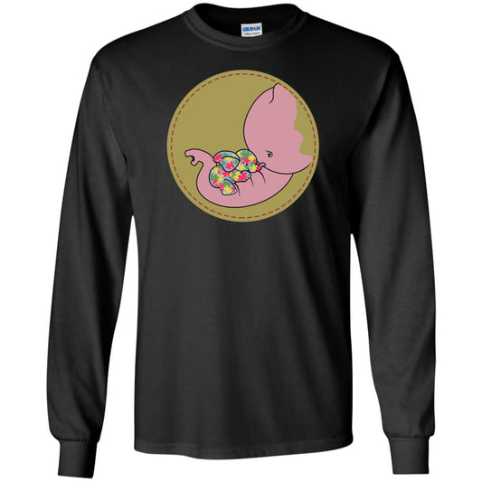 Elephant Mom And Baby Autism Awareness Shirt Black