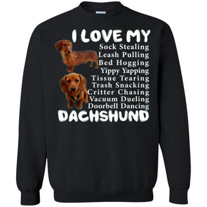 Dachshund T-shirt Sock Stealing Bed Hogging Black