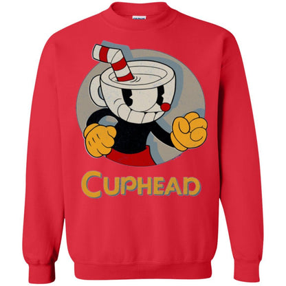 Cuphead Circle Shadow Profile Vintage Graphic T-shirt Red