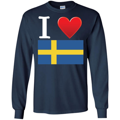 I Heart Love Sweden Flag T-shirt Navy