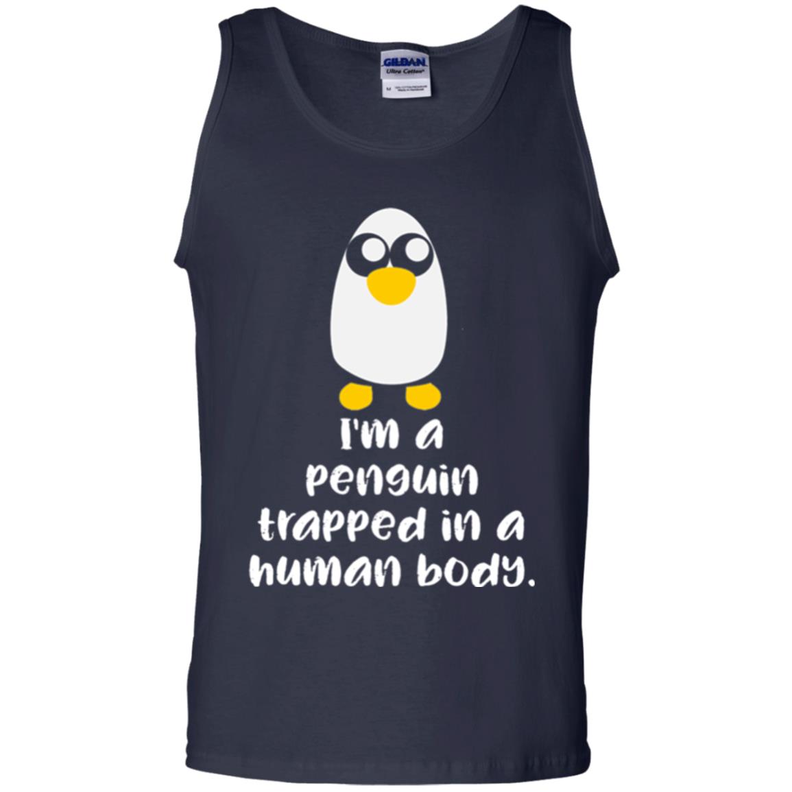 Penguin Lovers T-shirt I_m A Penguin Trapped In A Human Body Navy