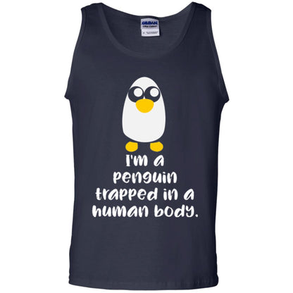 Penguin Lovers T-shirt I_m A Penguin Trapped In A Human Body Navy