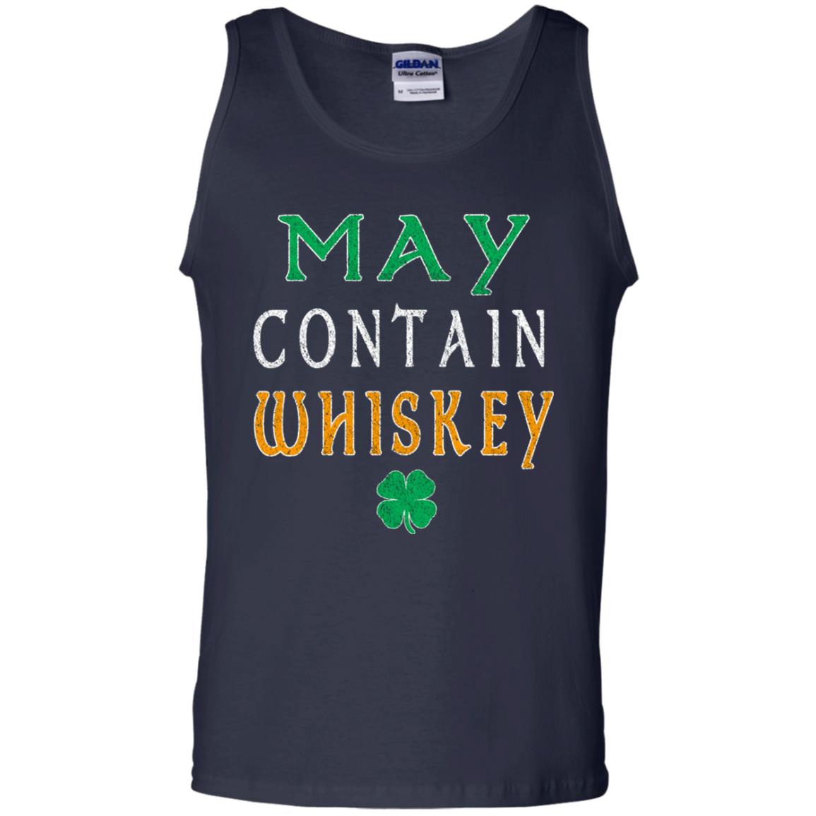 May Contain Whiskey St. Patrick_s Day T-shirt Navy