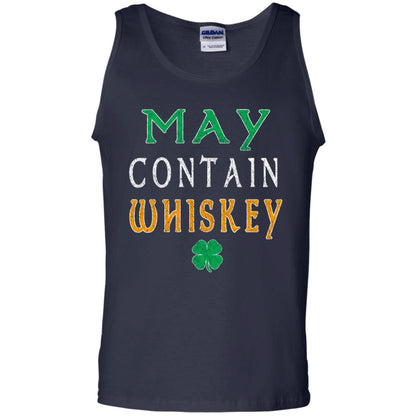 May Contain Whiskey St. Patrick_s Day T-shirt Navy