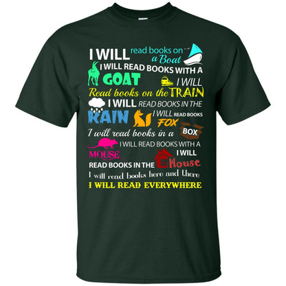 I Will Read Books On A Boat Bookworm T-shirt Forest