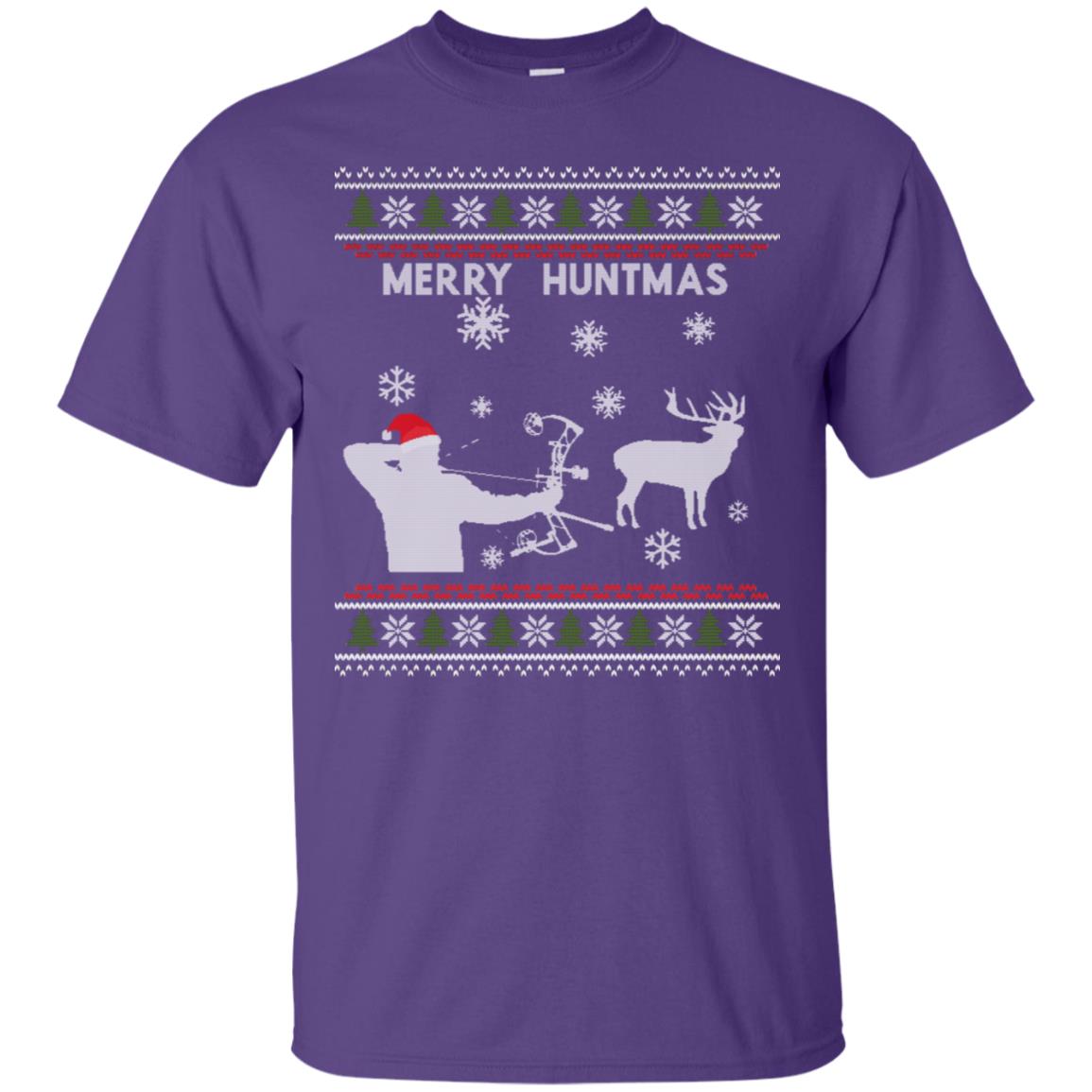 Hunting Christmas X-mas Gift Shirt For Mens Purple