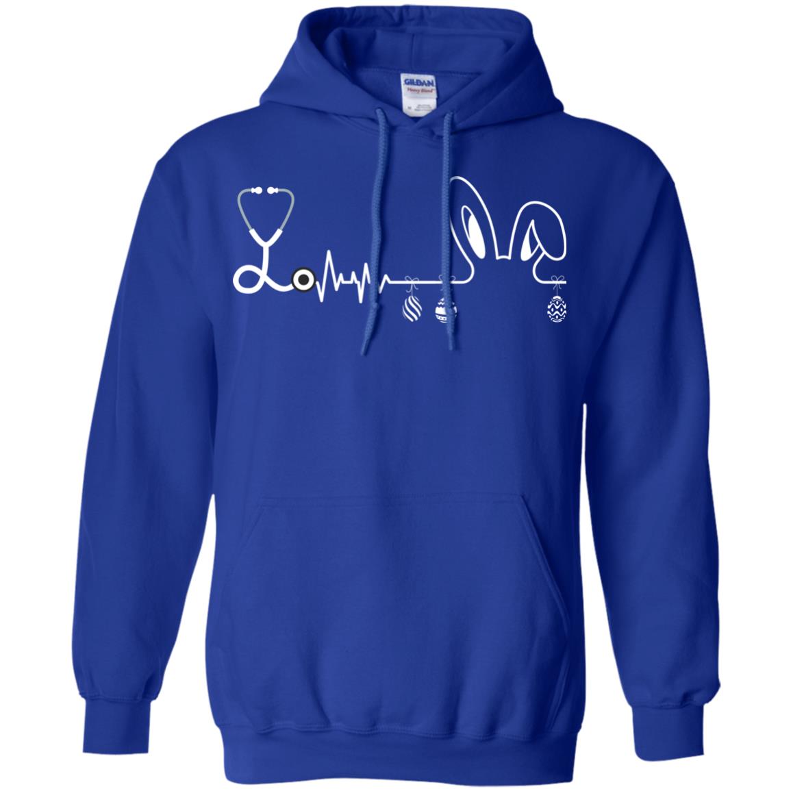 Easter Bunny Nurse Heartbeat T-shirt For Nursing Lover Royal