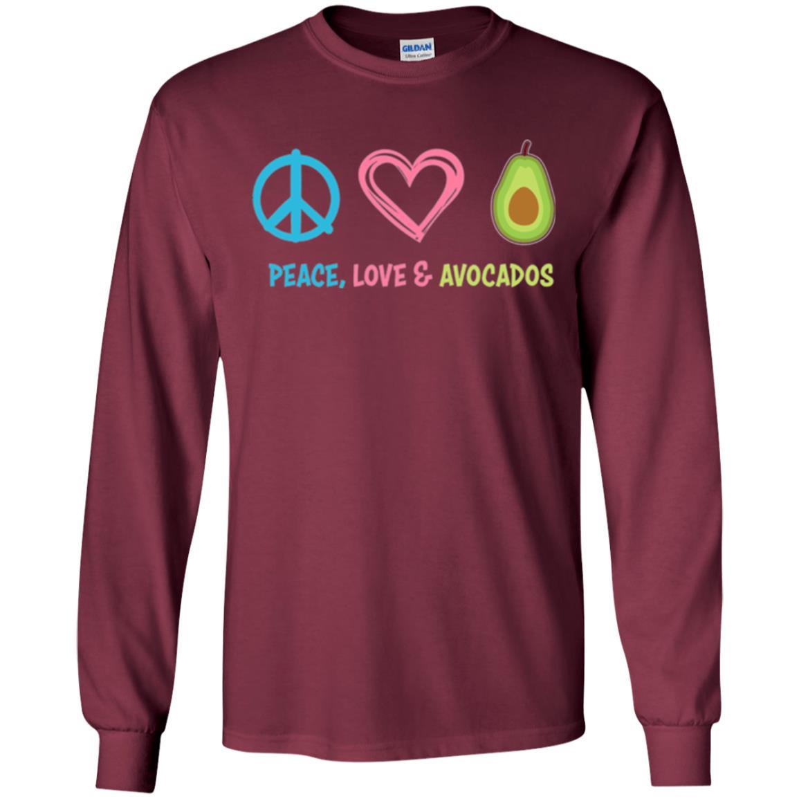 Peace Love And Avocados Maroon