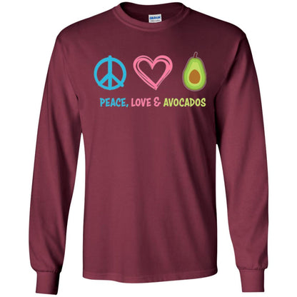 Peace Love And Avocados Maroon