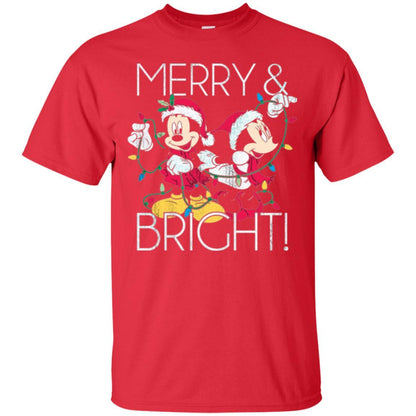 Disney Mickey Mouse T-shirt Merry And Bright Christmas Red