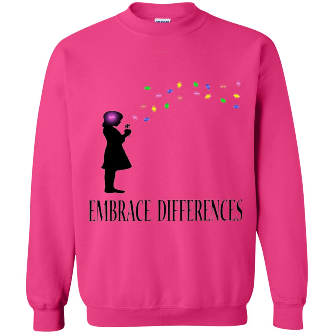 Autism Awareness T-shirt Embrace Differences T-shirt Heliconia