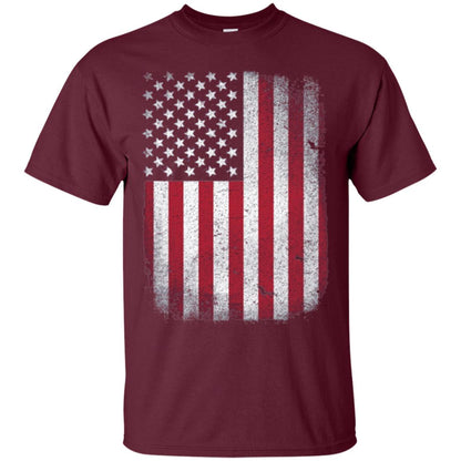 Usa Flag T-shirt 4th July Maroon