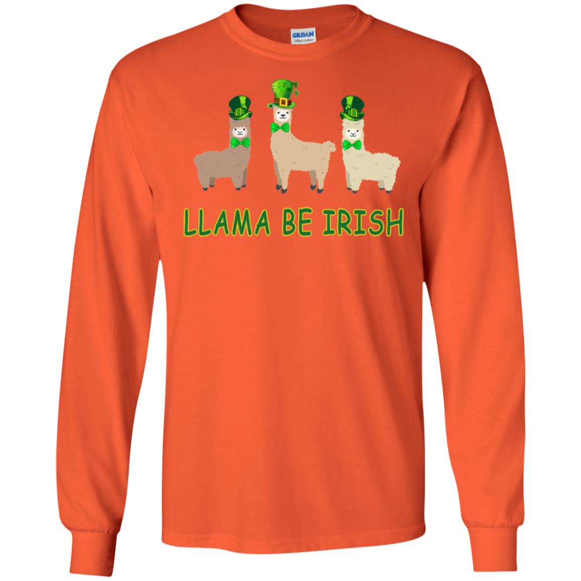 Llama Be Irish Ireland Gift Shirt Orange