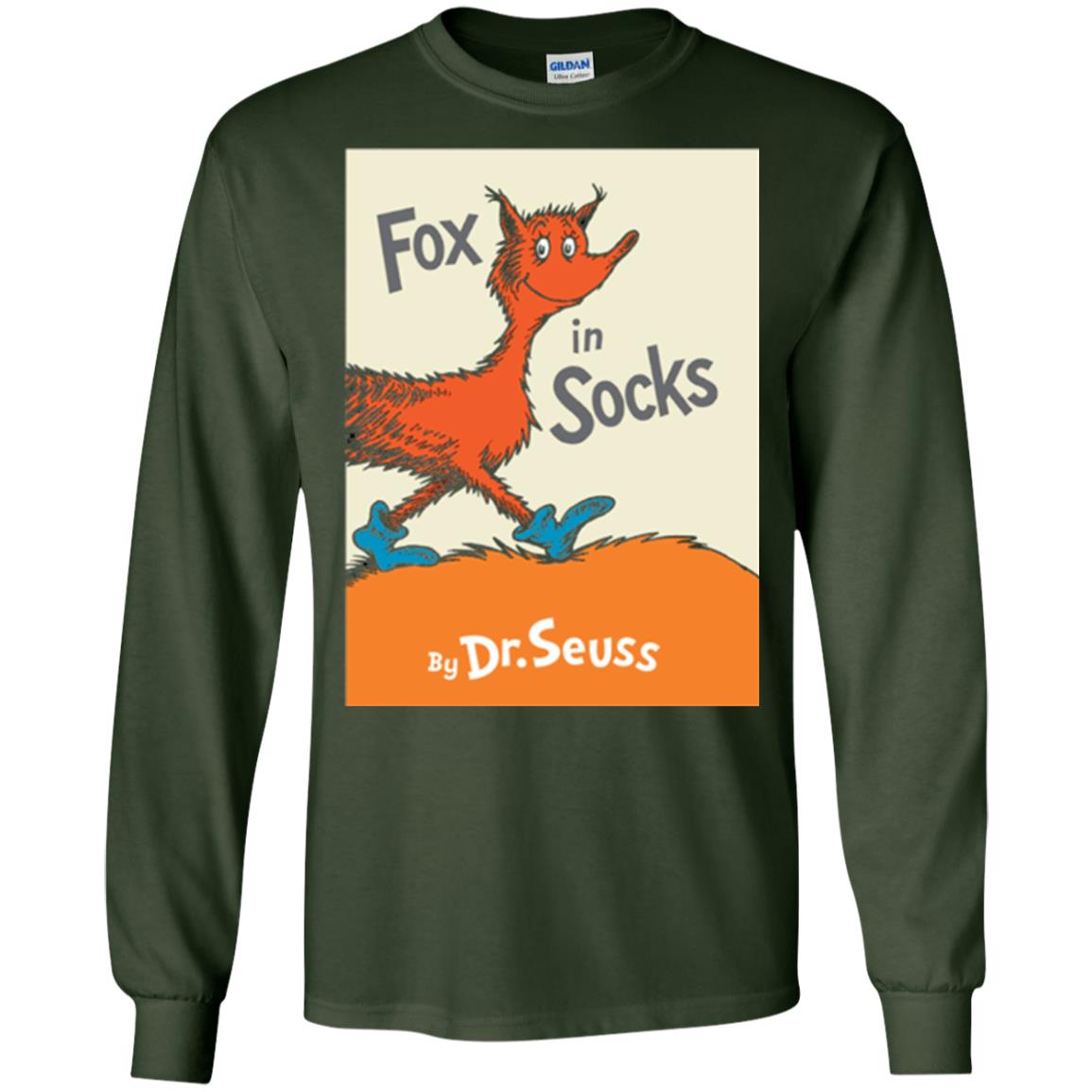 Dr. Seuss Fox In Socks Book Lover T-shirt Forest Green