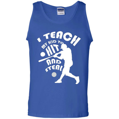 Baseball Lover T-shirt I Teach My Kid To Hit And Steal Royal