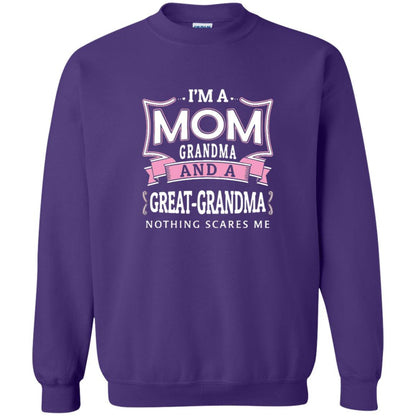 Nana T-shirt Nothing Scares Me I'm Mom Grandma Purple