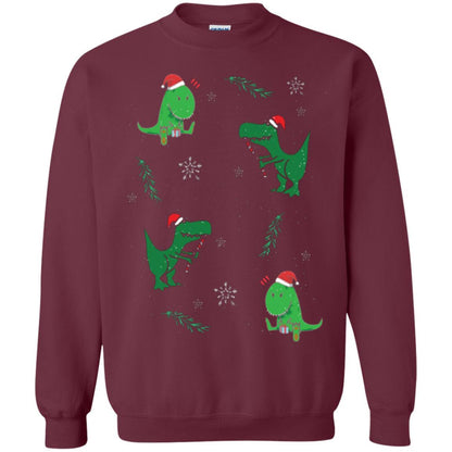 Funny Christmas T-shirt Merry Christmas Dinosaur Maroon