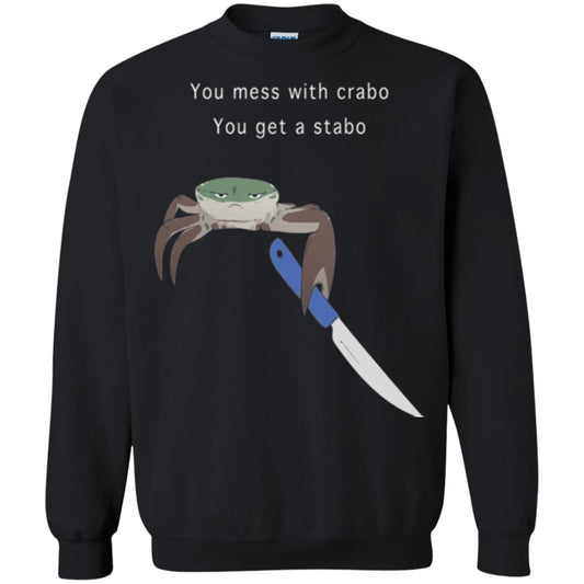 Funny Crab T-shirt You Mess With Crabo You Get A Stabo Black