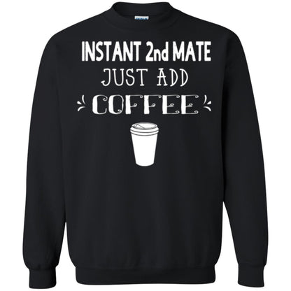 Coffee Lovers T-shirt Instant 2nd Mate Just Add Coffee Black