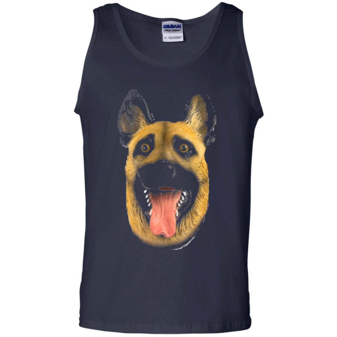 Dog Lover T-shirt Creepy Dog Head T-shirt Navy