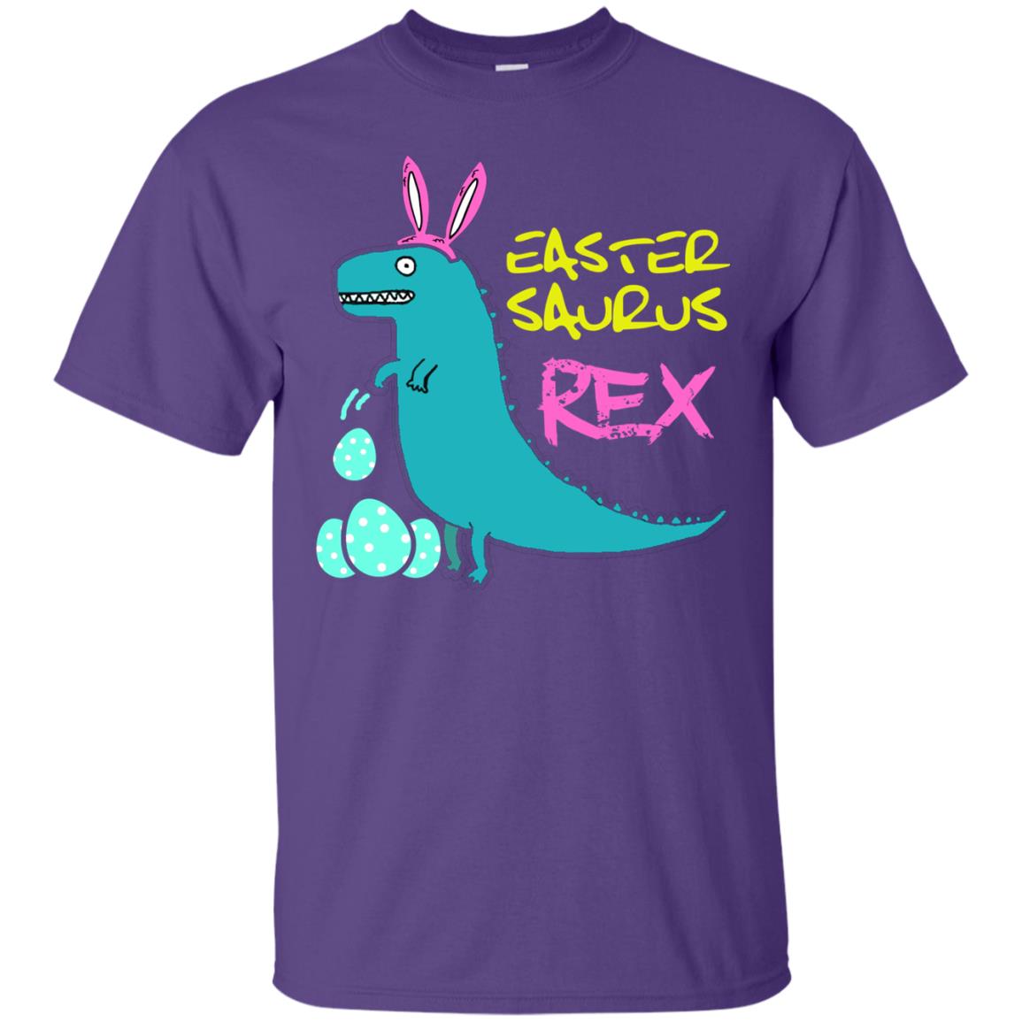Easter Saurus Trex Bunny Dinosaur T-shirt Purple
