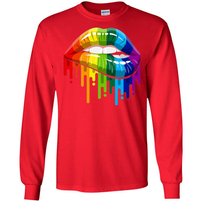 Rainbow Lips Pride Lgbt T-shirt Red