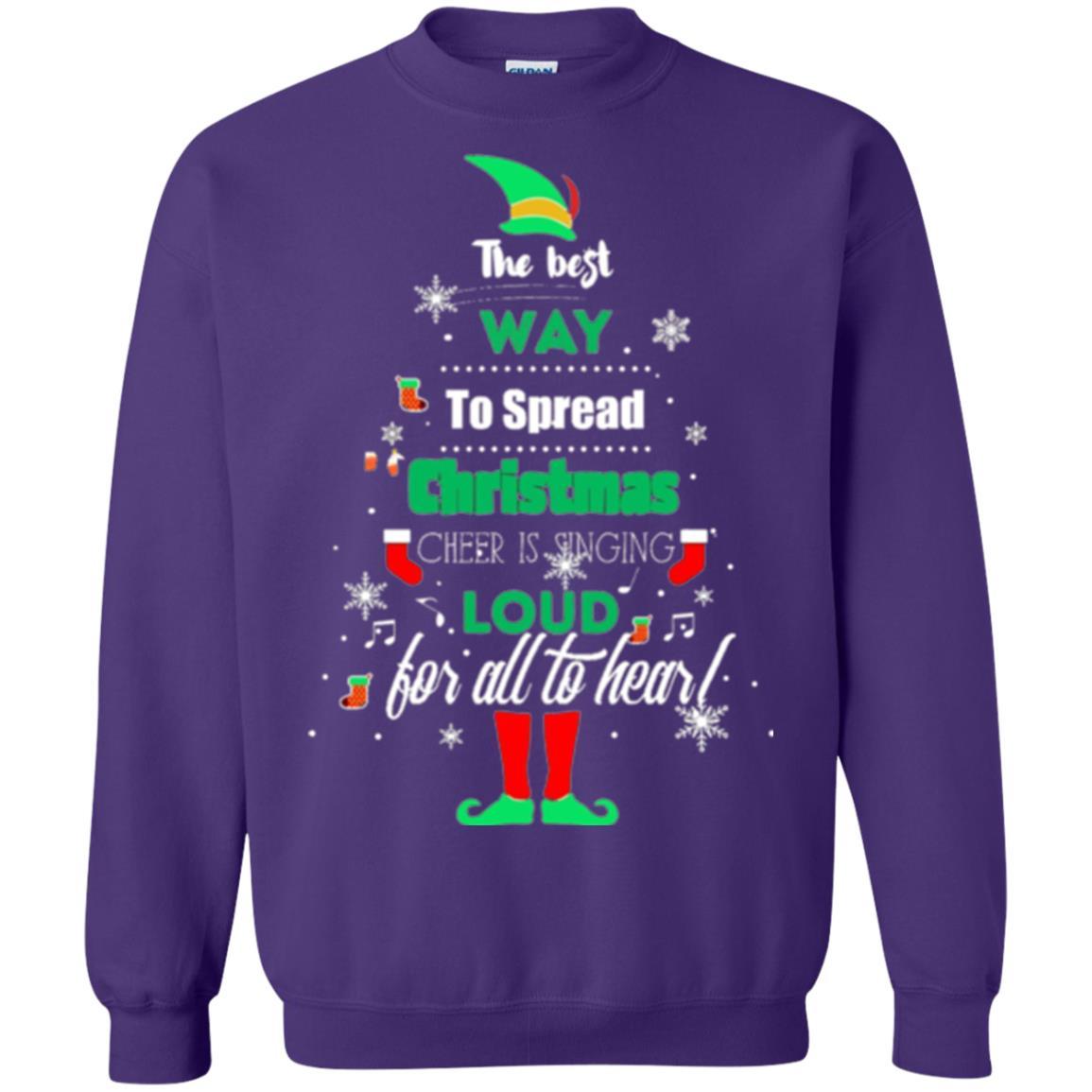 Elf Christmas T-shirt The Best Way To Spread Christmas Cheer Purple