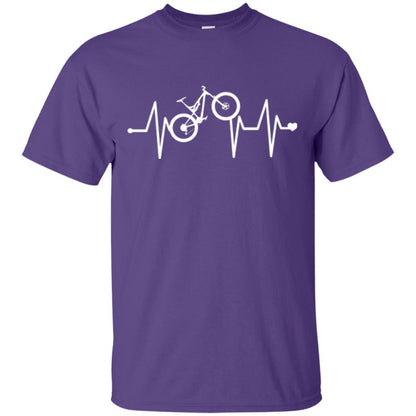 Mtb T-shirt Mountain Bike Heartbeat T-shirt Purple