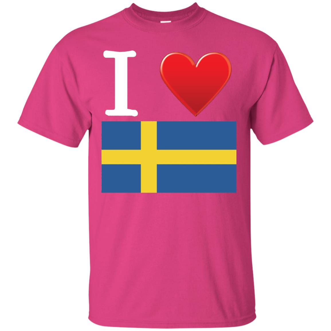 I Heart Love Sweden Flag T-shirt Heliconia