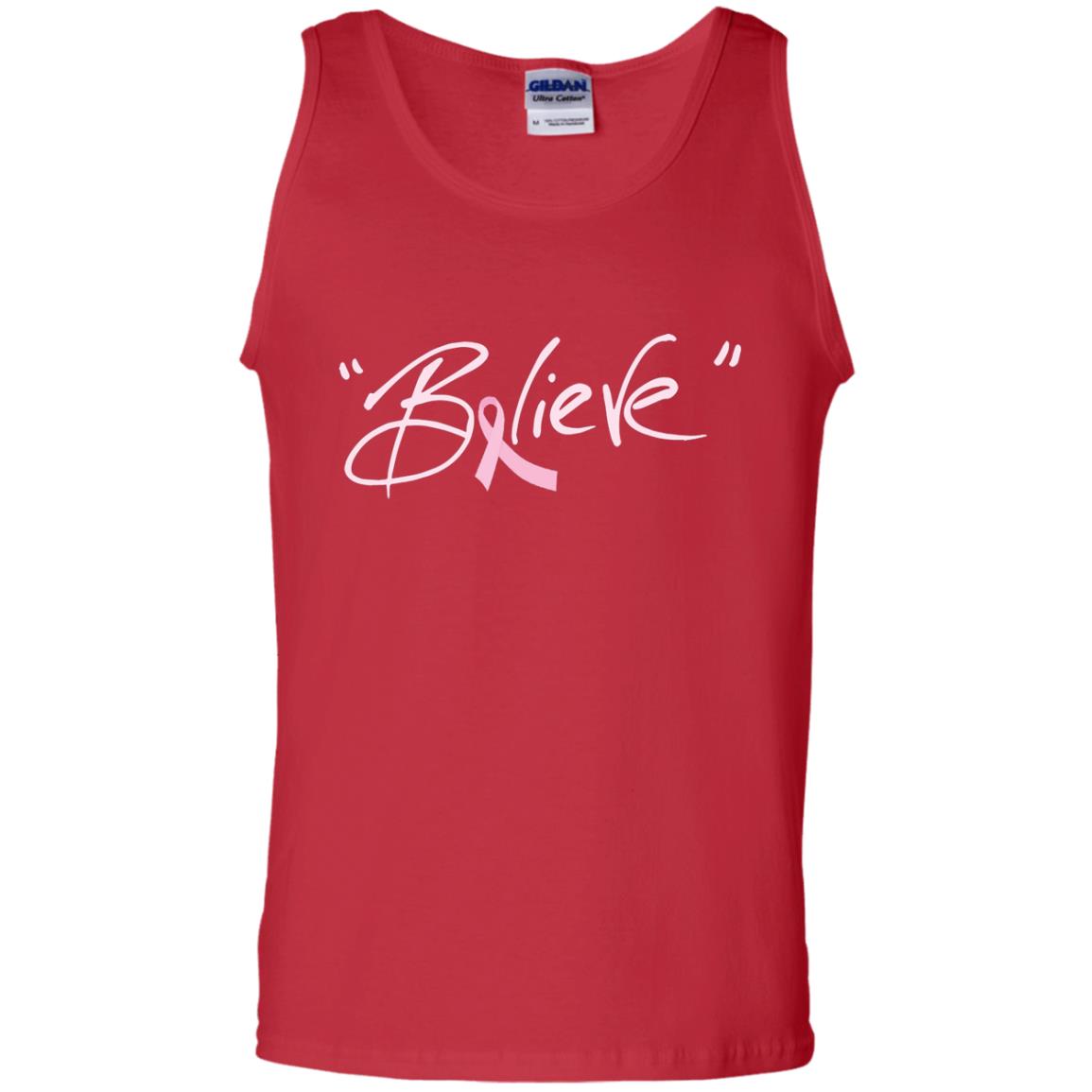 Breast Cancer Awareness Shirt Pink Ribbon Believe Red