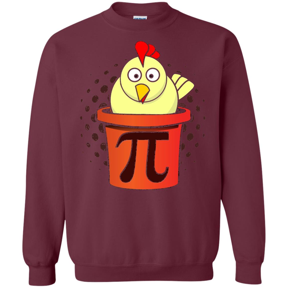 Chicken Pot Pi Funny Math T-shirt Maroon