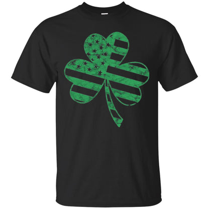 Irish American Flag Shamrock St. Patrick's Day T-shirt Black