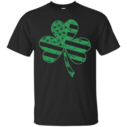 Irish American Flag Shamrock St. Patrick's Day T-shirt Black