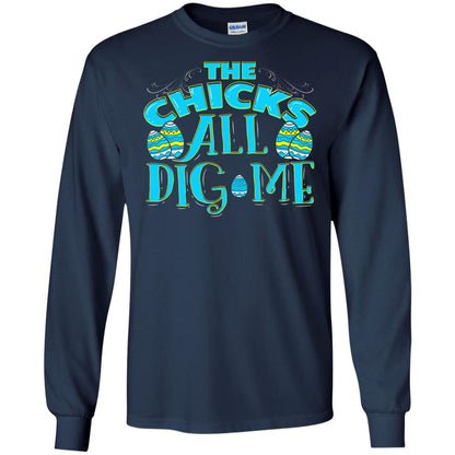 Cute Easter Shirts The Chicks All Dig Me Navy
