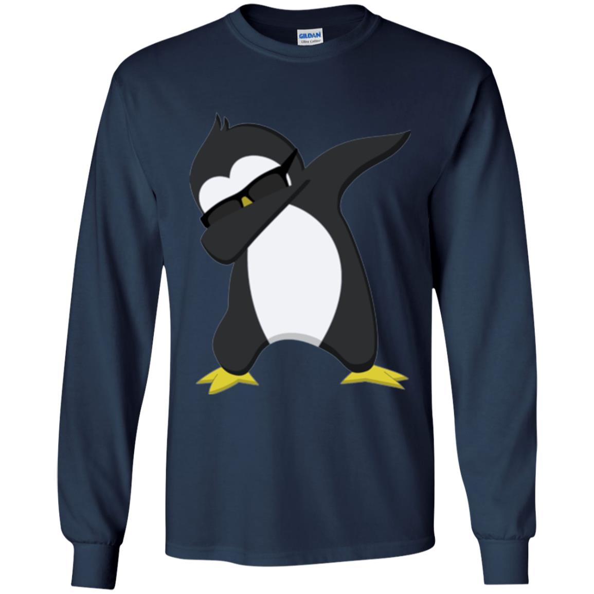 Chirstmas T-shirt Dabbing Penguin Navy