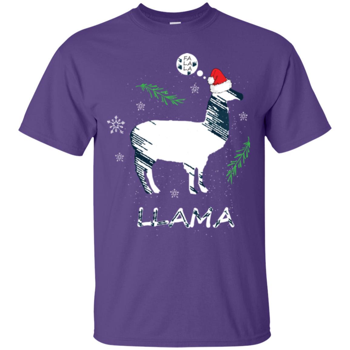 Christmas T-shirt Fa La La La Llama T-shirt Purple