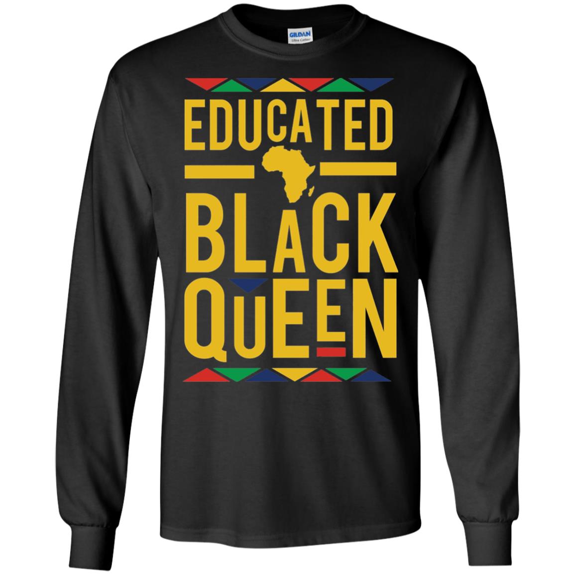 African Dna Pride T-shirt Dashiki Educated Black Queen Black