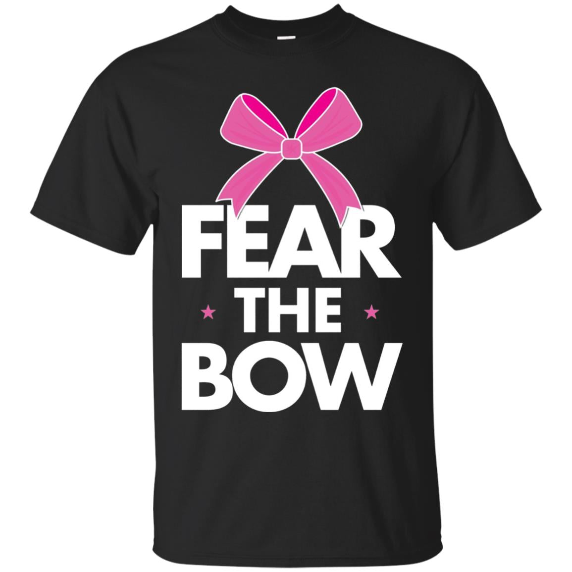 Fear The Bow Big Pink Bow Cheerleader Apparel Shirt Black