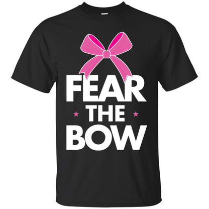 Fear The Bow Big Pink Bow Cheerleader Apparel Shirt Black