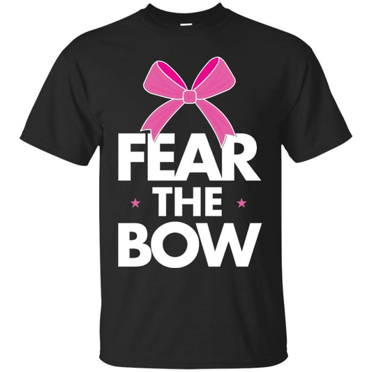 Fear The Bow Big Pink Bow Cheerleader Apparel Shirt Black
