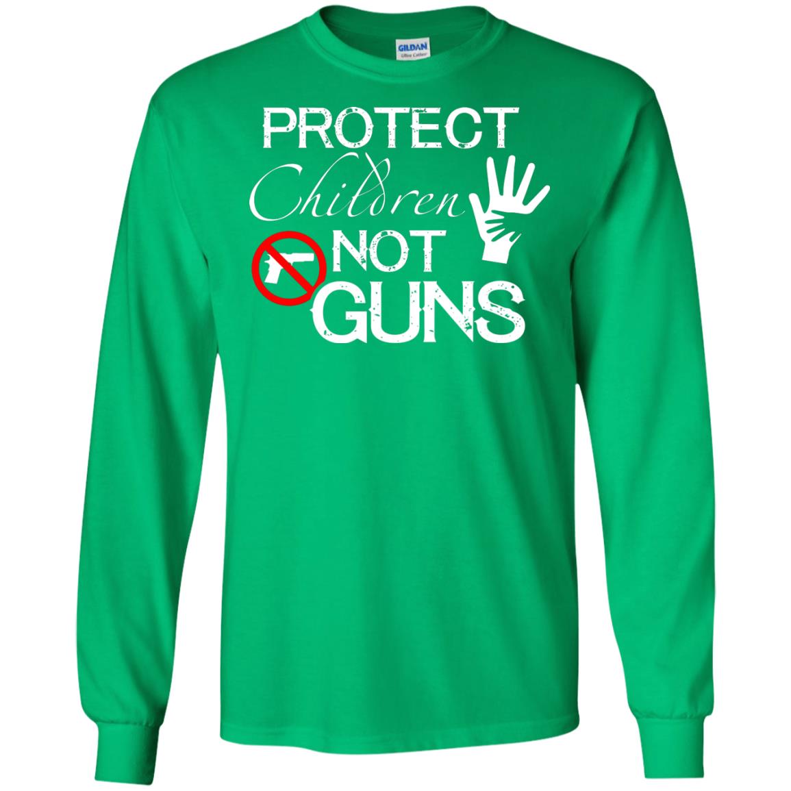 Anti Gun T-shirt Protect Children Not Gun Irish Green