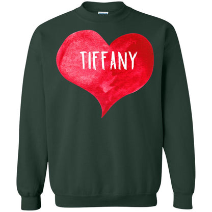 Valentine_s Day T-shirt I Love Tiffany Love Heart T-shirt Forest Green