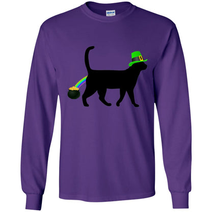 Cat Leprechaun Funny Cat Saint Patrick_s Day T-shirt Purple