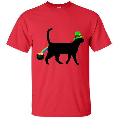 Cat Leprechaun Funny Cat Saint Patrick_s Day T-shirt Red