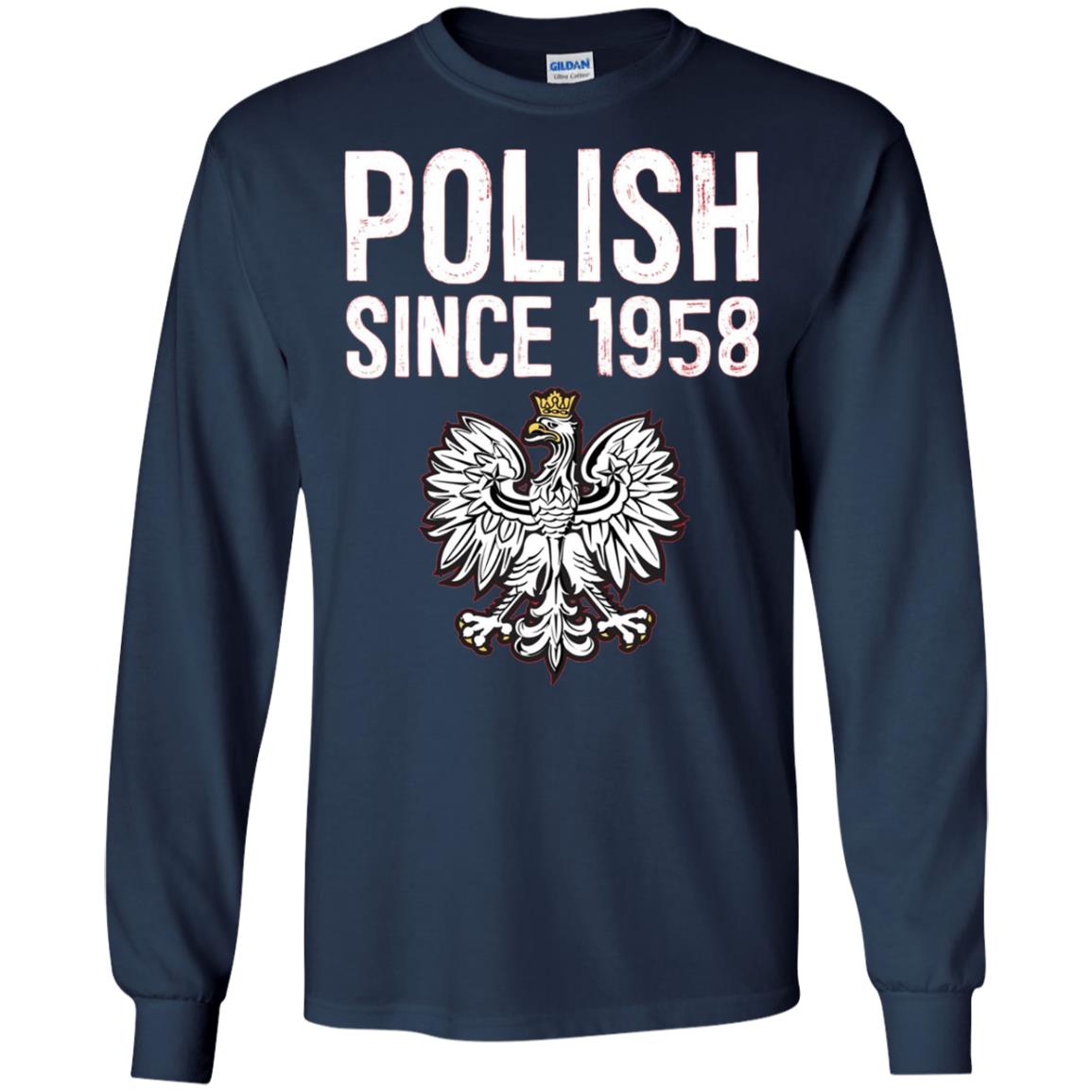 60th Birthday T-shirt Polish Since 1958 Navy