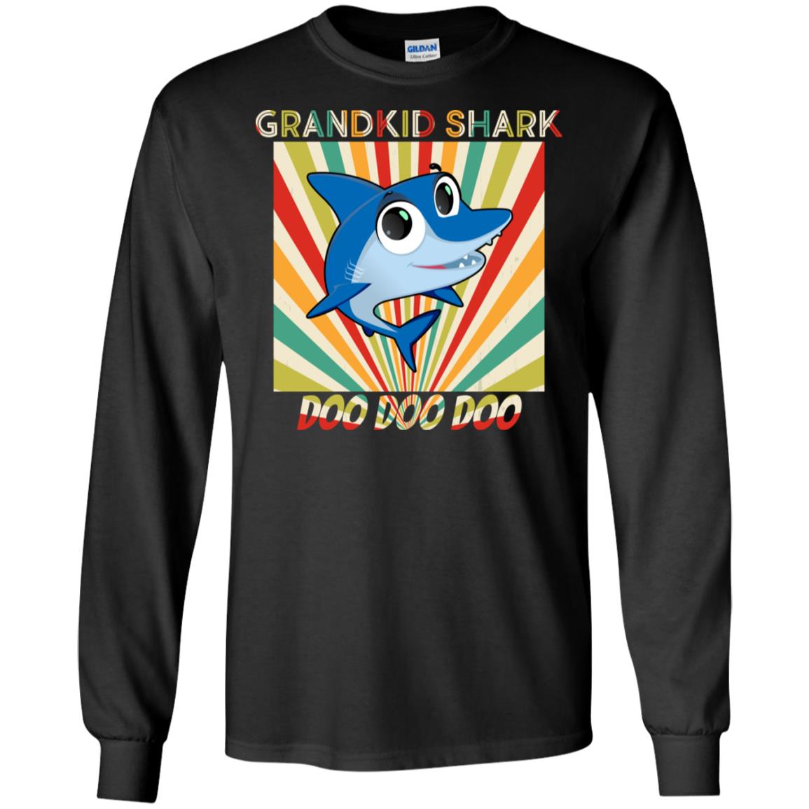 Grandkids Shark Doo Doo Doo Family Shark Gift Shirt Black