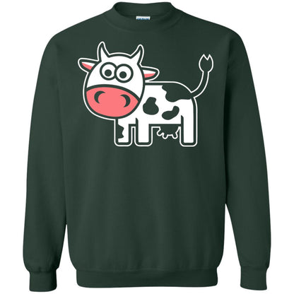 Cute Comic Cow Lover T-shirt Forest Green