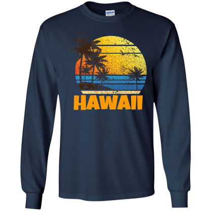 Old School 70_s Hawaiian The Aloha State T-shirt Navy